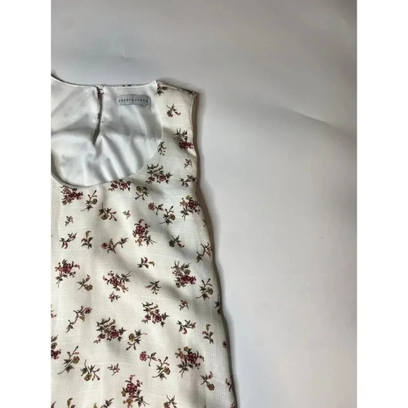 Paper Crane Ivory Floral Open Back Mini Dress Women’s Size Small - Picture 2 of 7